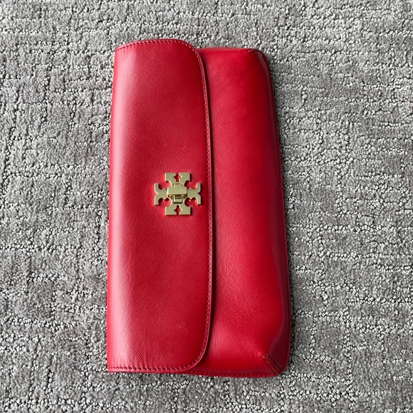 Tory Burch Handbags - Red Tori Burch Leather Clutch